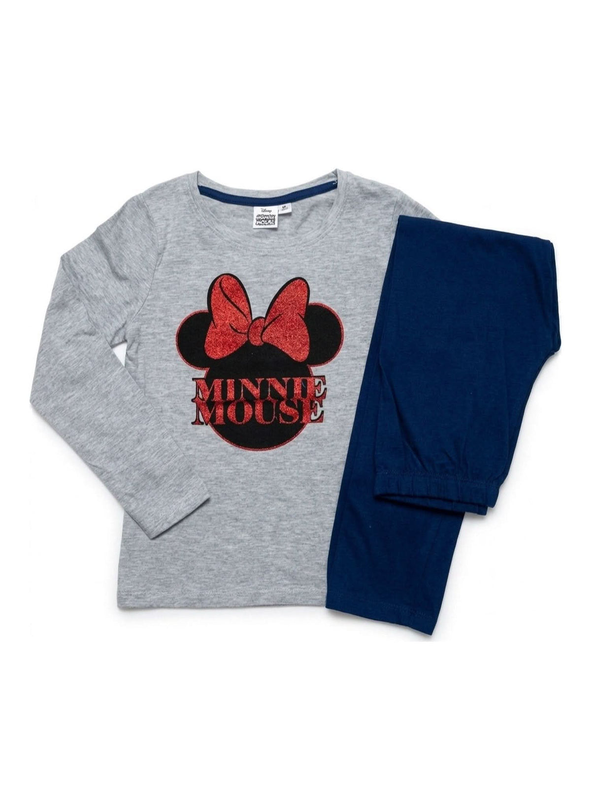 Disney Minnie Mouse Grey & Navy Long Pyjama Set — Girls