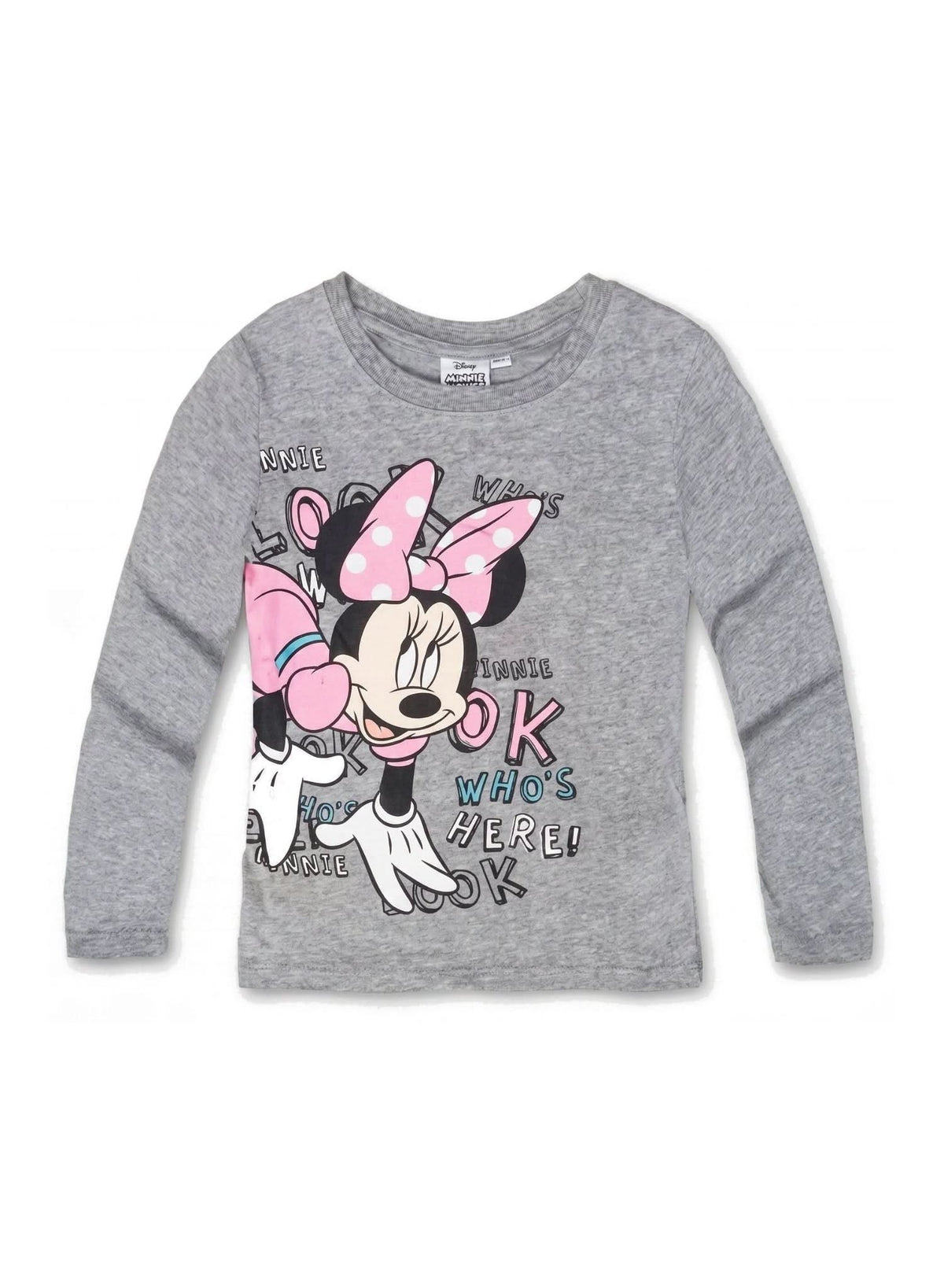 Disney Minnie Mouse Grey Marl Long-Sleeve T-Shirt — Girls