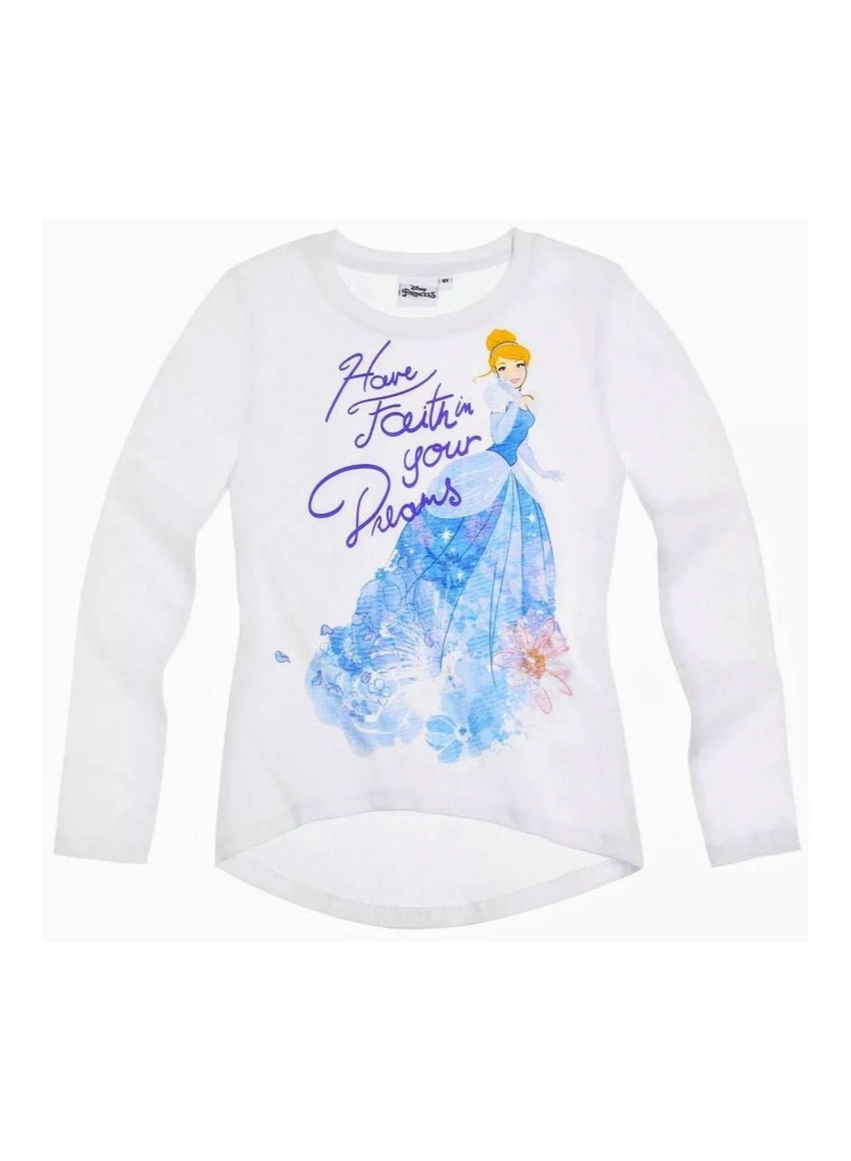 Disney Princess Cinderella White Long-Sleeve T-Shirt — Girls