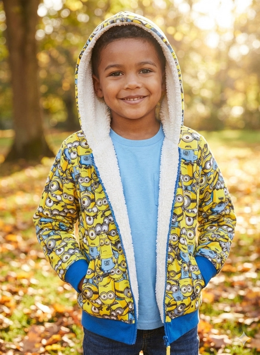 Minions sweat jacket for boys by kids TV100%cotton