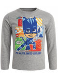 PJ MASKS Boys Long Sleeve T-shirt 100% Cotton by Kids TV