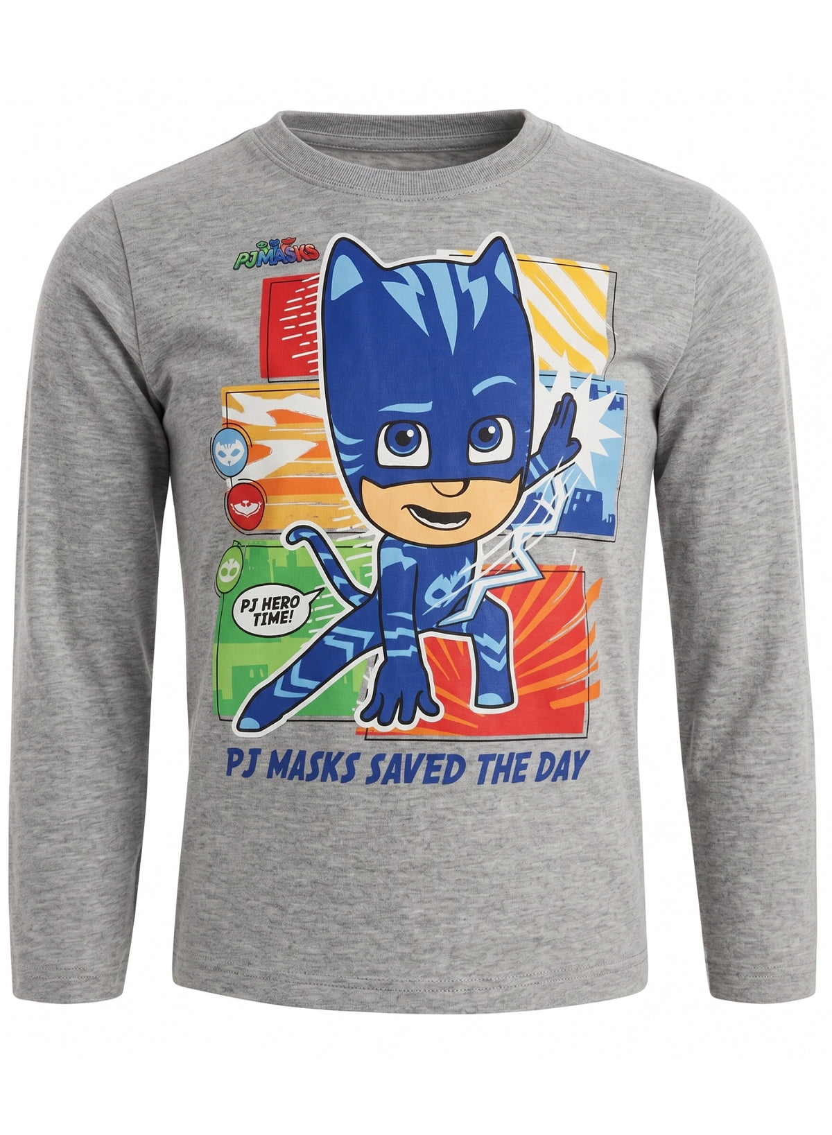 PJ MASKS Boys Long Sleeve T-shirt 100% Cotton by Kids TV