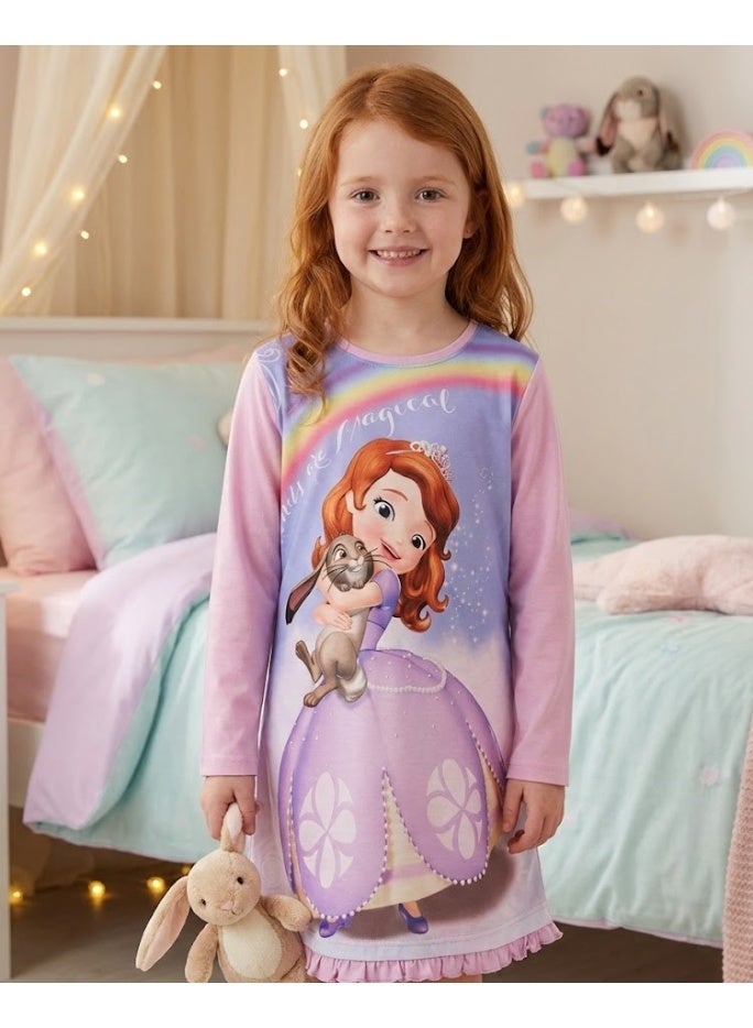 Disney Princess Sofia Nightgown Long Sleeves 100% cotton.
