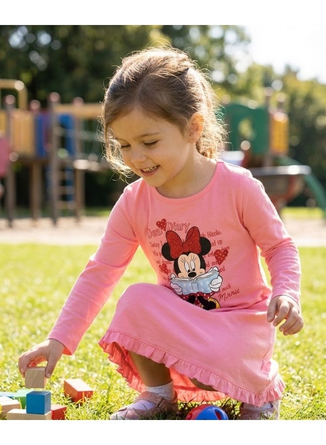 Disney Minnie Mouse Girls Long Sleeves Night Gown By kids tv100%cotton