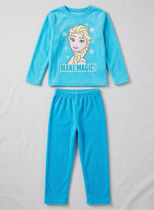 Disney Frozen ELSA Girls Coral Fleece Pajamas