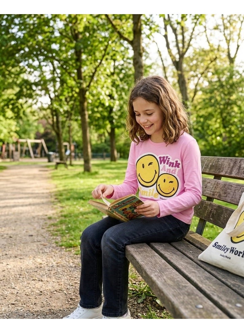 تي شيرت Smiley’s World بأكمام طويلة للفتيات من Kids TV قطن 100%