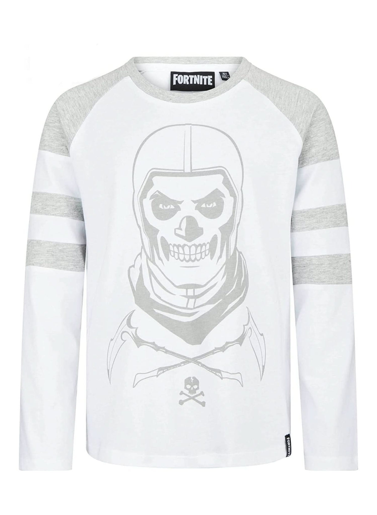 Fortnite Skull Trooper White Long-Sleeve T-Shirt for Boys - KIDS Tv Egypt