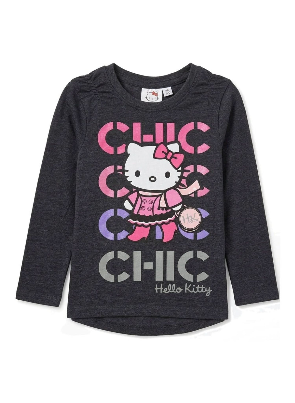 Hello Kitty "Chic" Charcoal Long-Sleeve T-Shirt — Girls