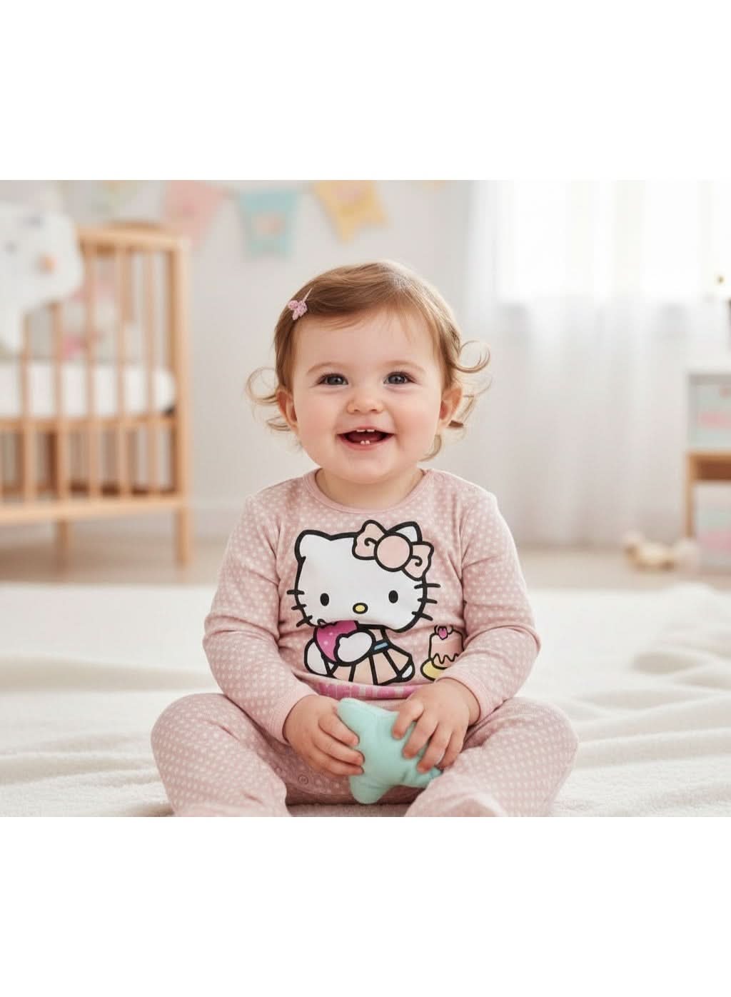 Hello Kitty Dusty Pink Cotton Romper for Baby Girls - photo 2 - KIDS Tv Egypt