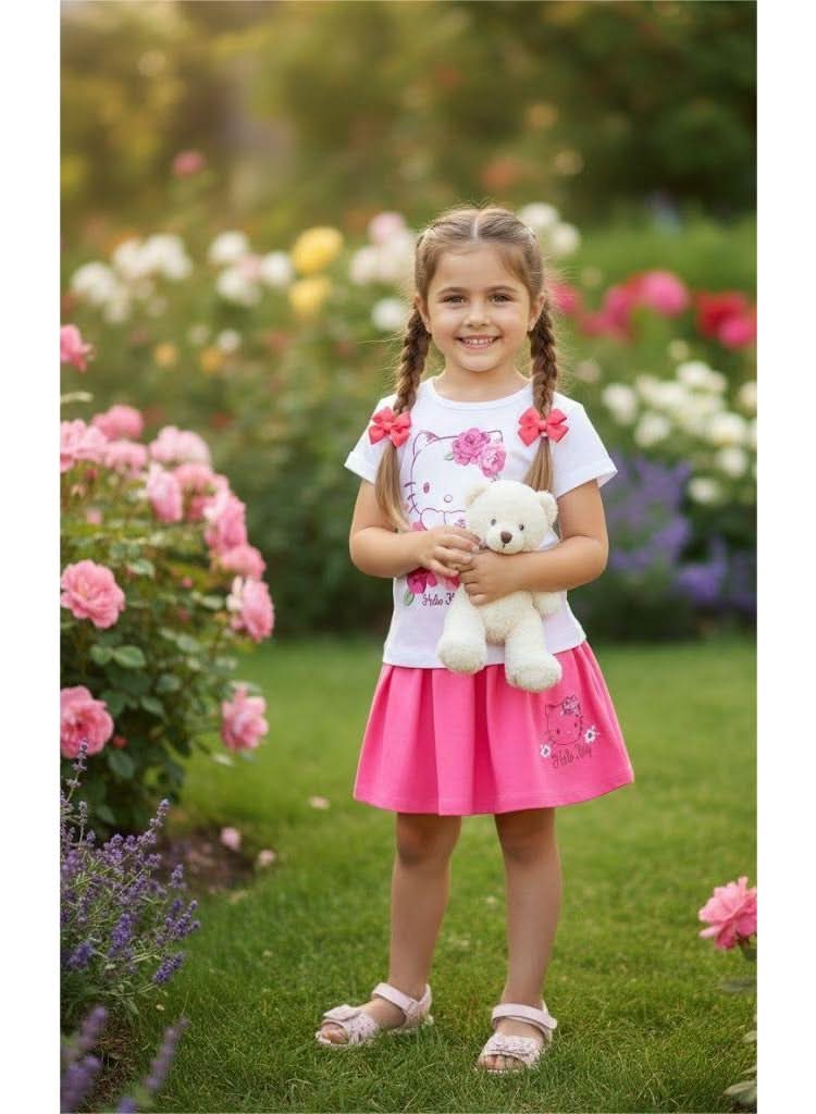 Hello Kitty Set Girl Skirt + T-Shirt 100% Cotton - photo 2 - KIDS Tv Egypt