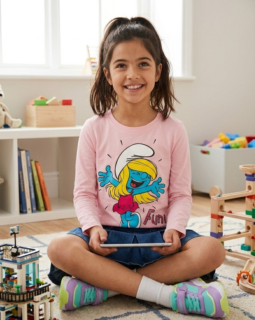Smurfs Smurfette long sleeve t-shirt  100% cotton by kidstv