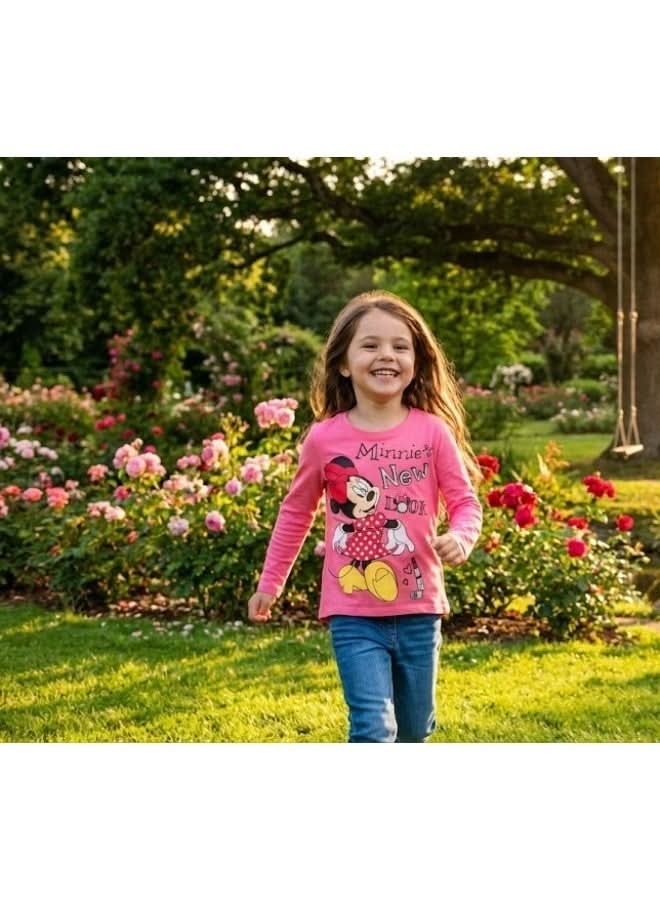 Minnie Mouse Girls Long Sleeve T-Shirt 100% Cotton - photo 2 - KIDS Tv Egypt