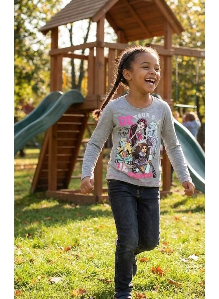 Monster High Grey Long-Sleeve T-Shirt for Girls - photo 3 - KIDS Tv Egypt