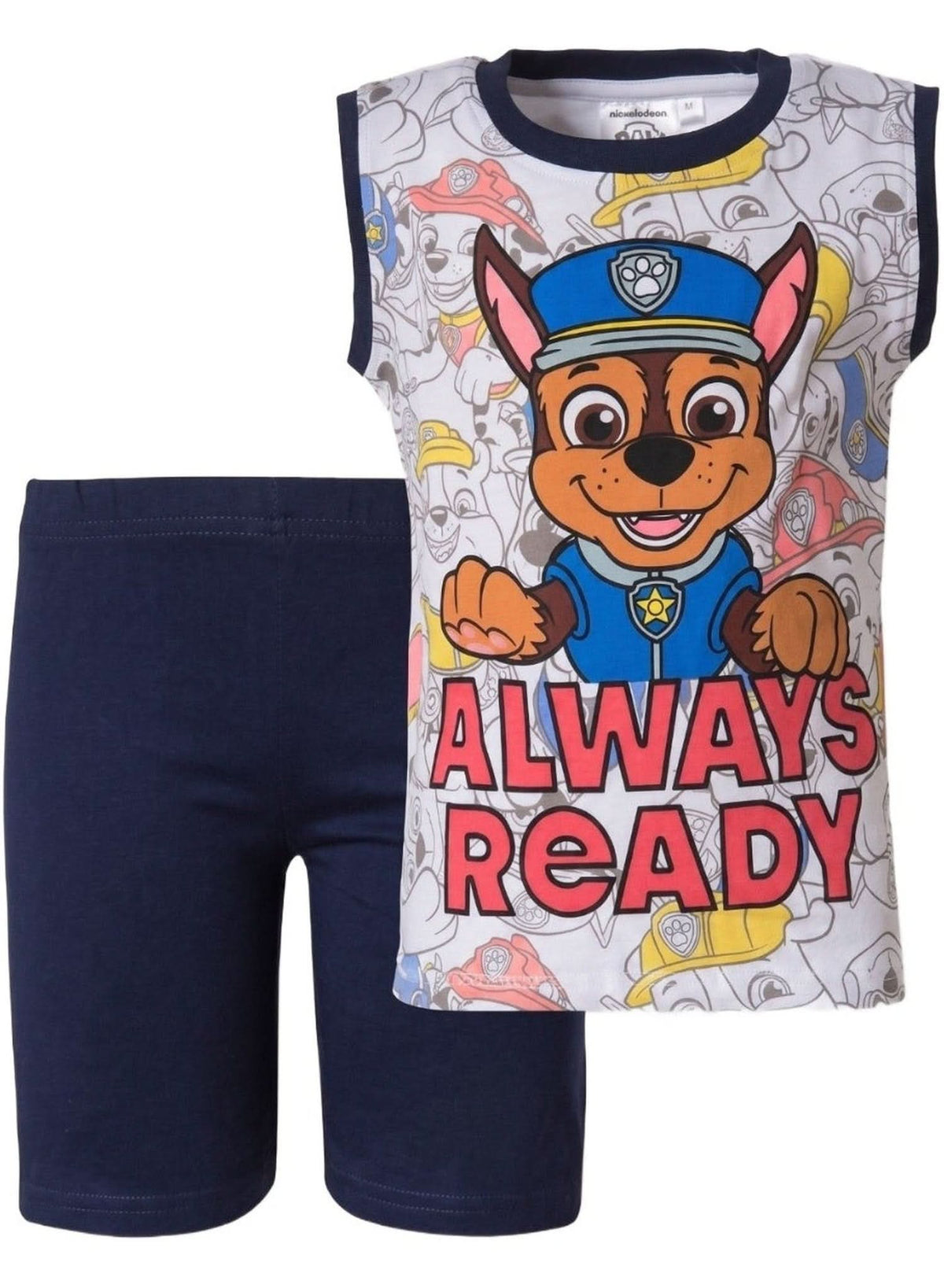 Paw Patrol Chase "Always Ready" Short Pyjama Set — Boys