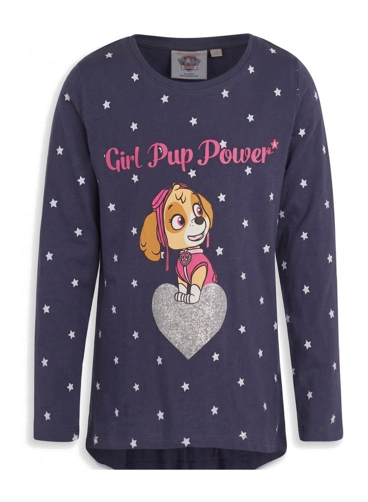 بلوزة باو باترول "Girl Paw Power" كحلي بأكمام طويلة — بناتي