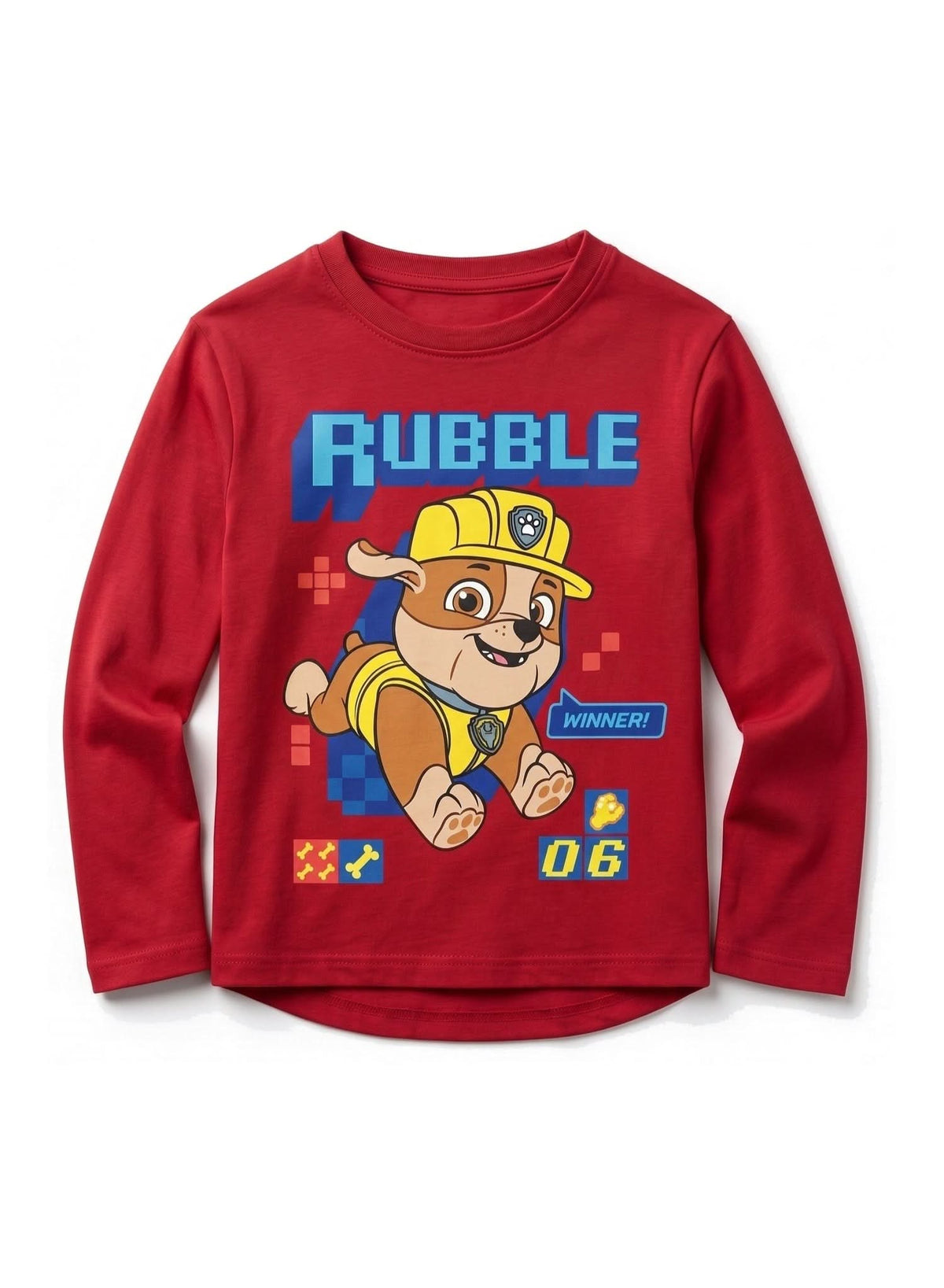 Paw Patrol Rubble Red Long-Sleeve T-Shirt — Boys