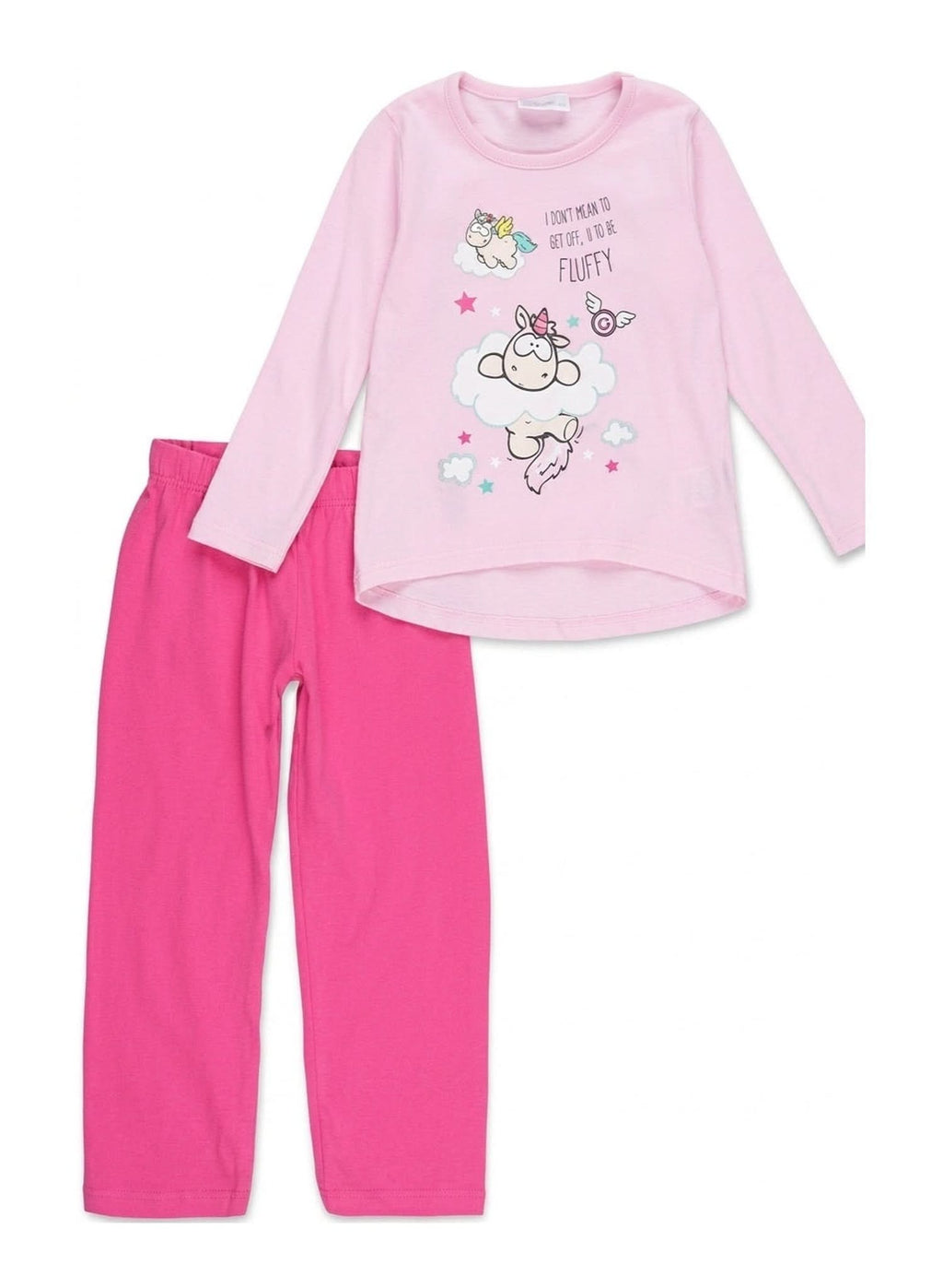 Pink Unicorn Long Pyjama Set — Girls