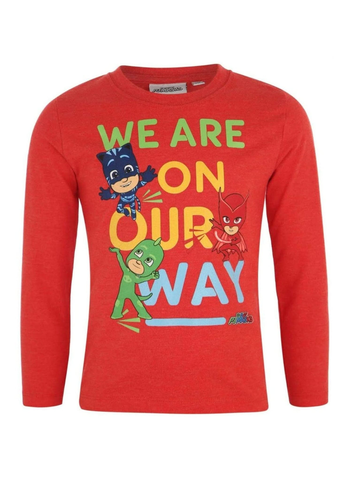 PJ Masks "On Our Way" Red Long-Sleeve T-Shirt — Boys