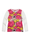 Smiley World All-Over Print Long-Sleeve T-Shirt — Girls