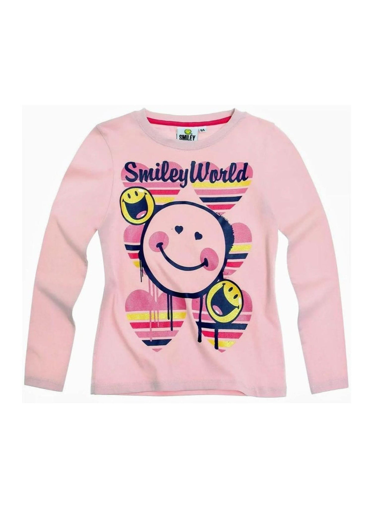 Smiley World Pale Pink Long-Sleeve T-Shirt — Girls