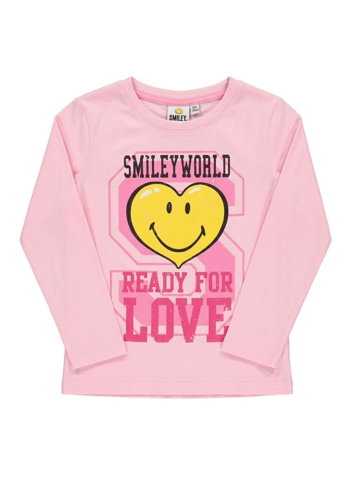 Smiley World "Ready For Love" Pink Long-Sleeve T-Shirt — Girls