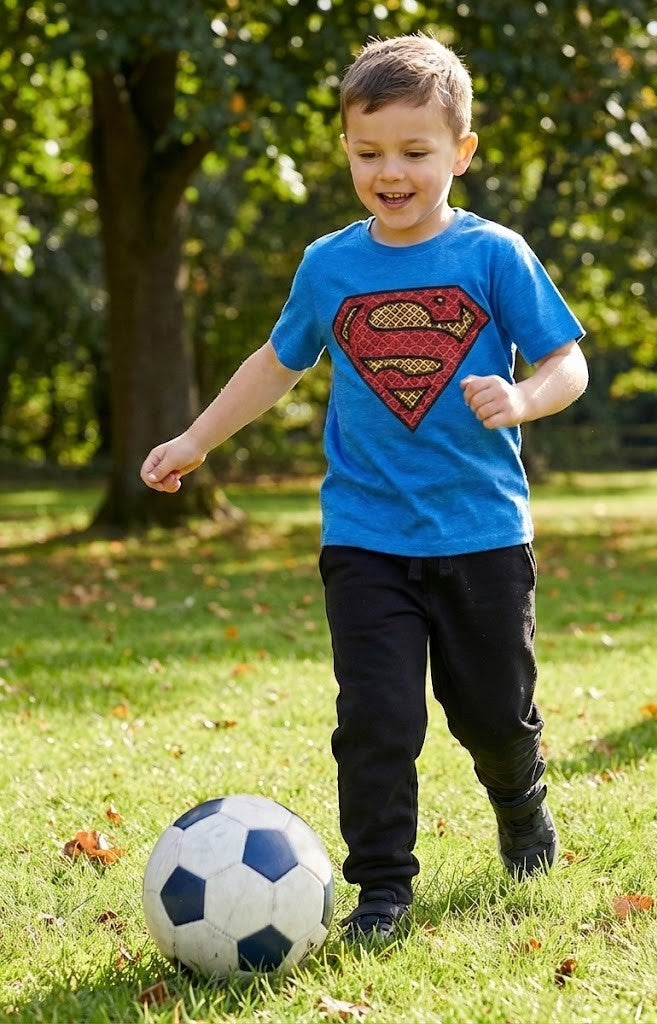 DC SUPERMAN Boy T-Shirt by 100% cotton  kids tv