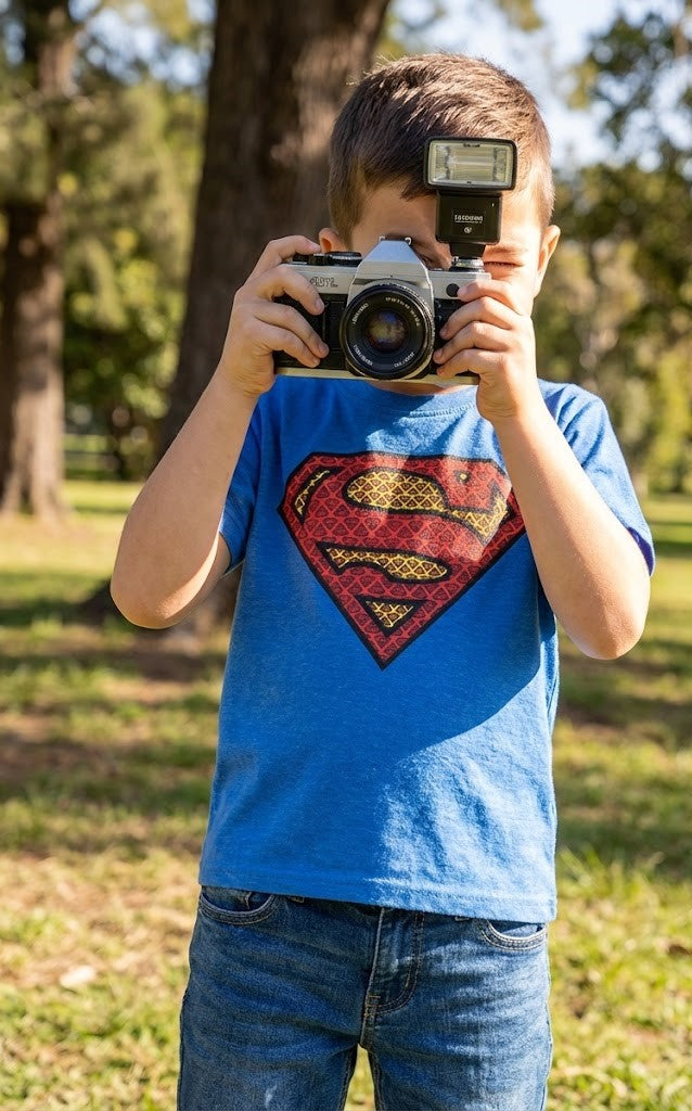 DC SUPERMAN Boy T-Shirt by 100% cotton  kids tv