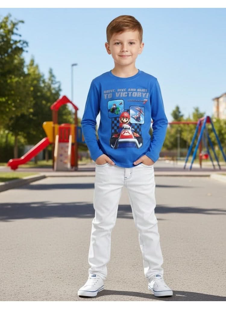 Super Mario Kart Nintendo World Boys Long Sleeve T-Shirt 100% Cotton - photo 3 - KIDS Tv Egypt