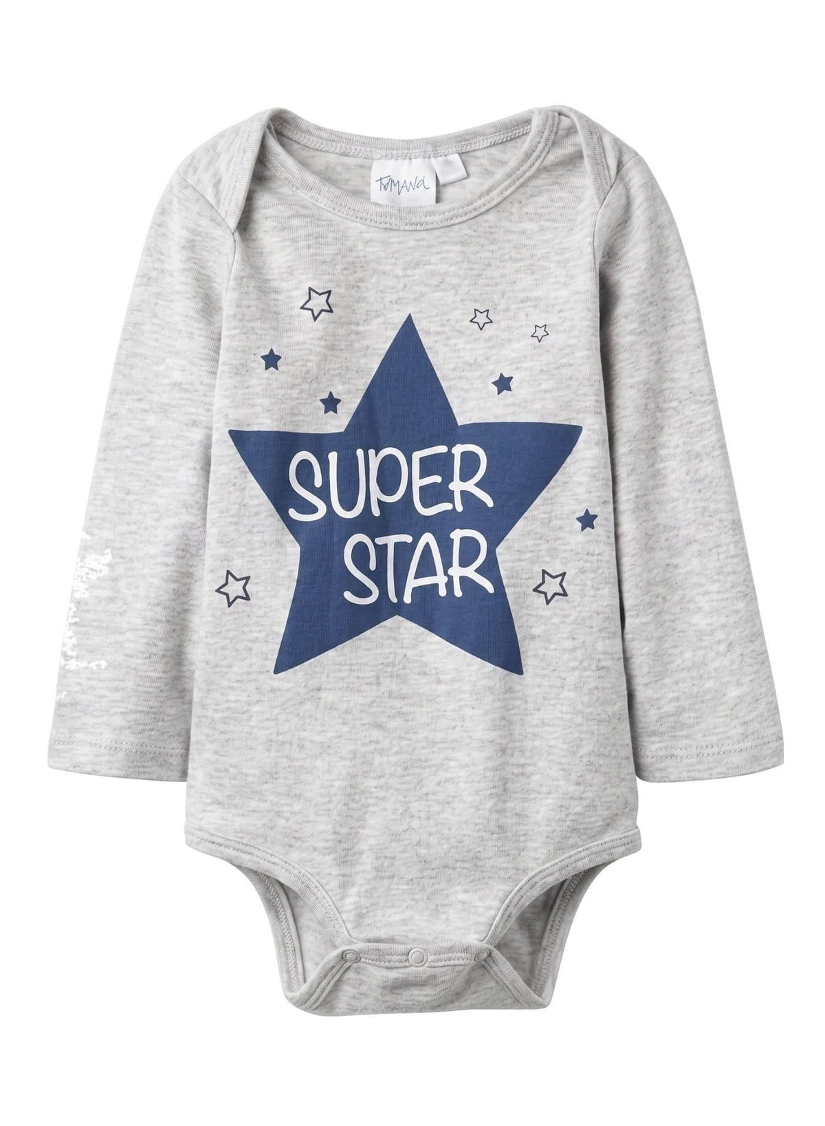 "Super Star" Long-Sleeve Bodysuit — Baby Boys