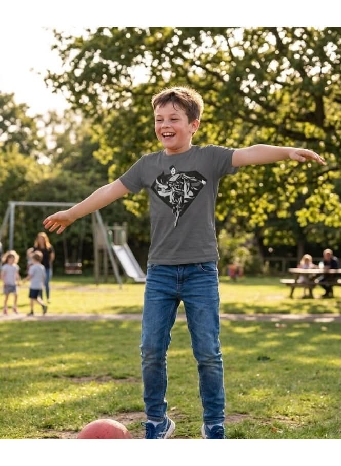 Superman Grey T-Shirt for Boys - photo 2 - KIDS Tv Egypt