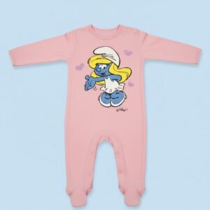 smurf cotton overalls baby girl long sleeve by kids tv